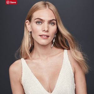 Allover Sequined V-Neck Sheath Gown